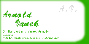 arnold vanek business card